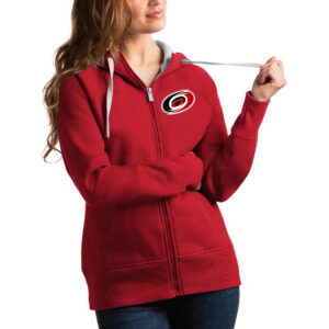 Women's Antigua Red Carolina Hurricanes Victory Full-Zip Hoodie