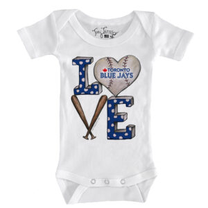 Infant Tiny Turnip White Toronto Blue Jays Baseball Love Bodysuit
