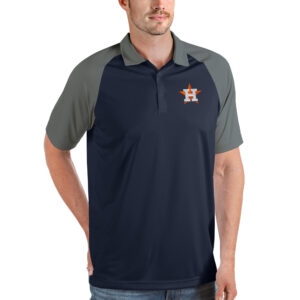 Men's Antigua Navy/Gray Houston Astros Nova Polo