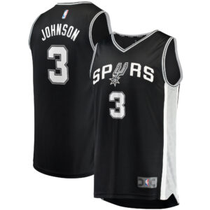 Men's Fanatics Keldon Johnson Black San Antonio Spurs Fast Break Replica Jersey - Icon Edition