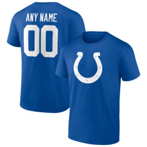 Men's Royal Indianapolis Colts Team Authentic Personalized Name & Number T-Shirt