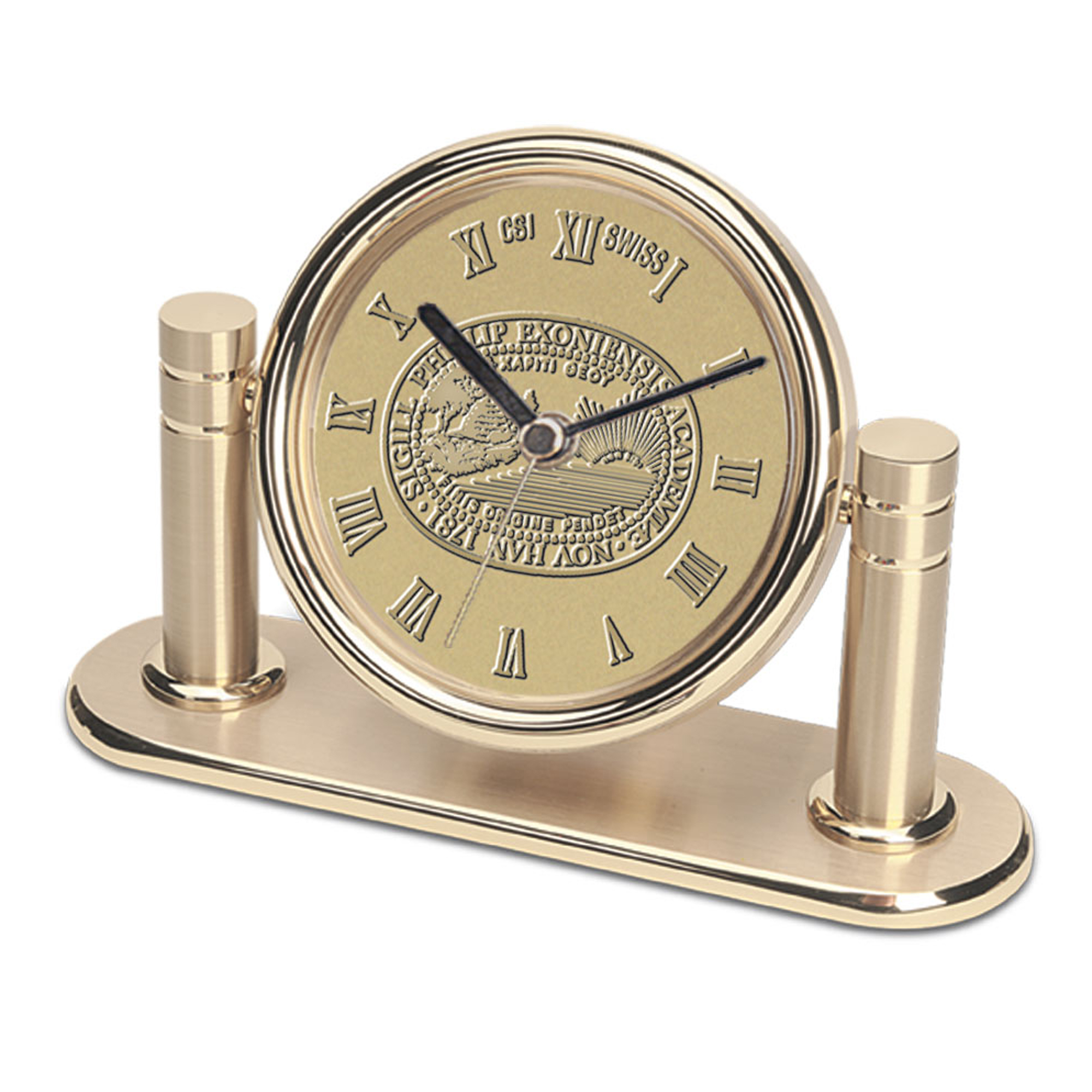 Gold Phillips Exeter Academy Big Red Arcadia Desk Clock