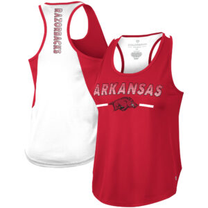 Women's Colosseum Cardinal Arkansas Razorbacks Sachs 2-Hit Scoop Neck Racerback Tank Top