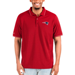 Men's Antigua Red New England Patriots Big & Tall Affluent Polo