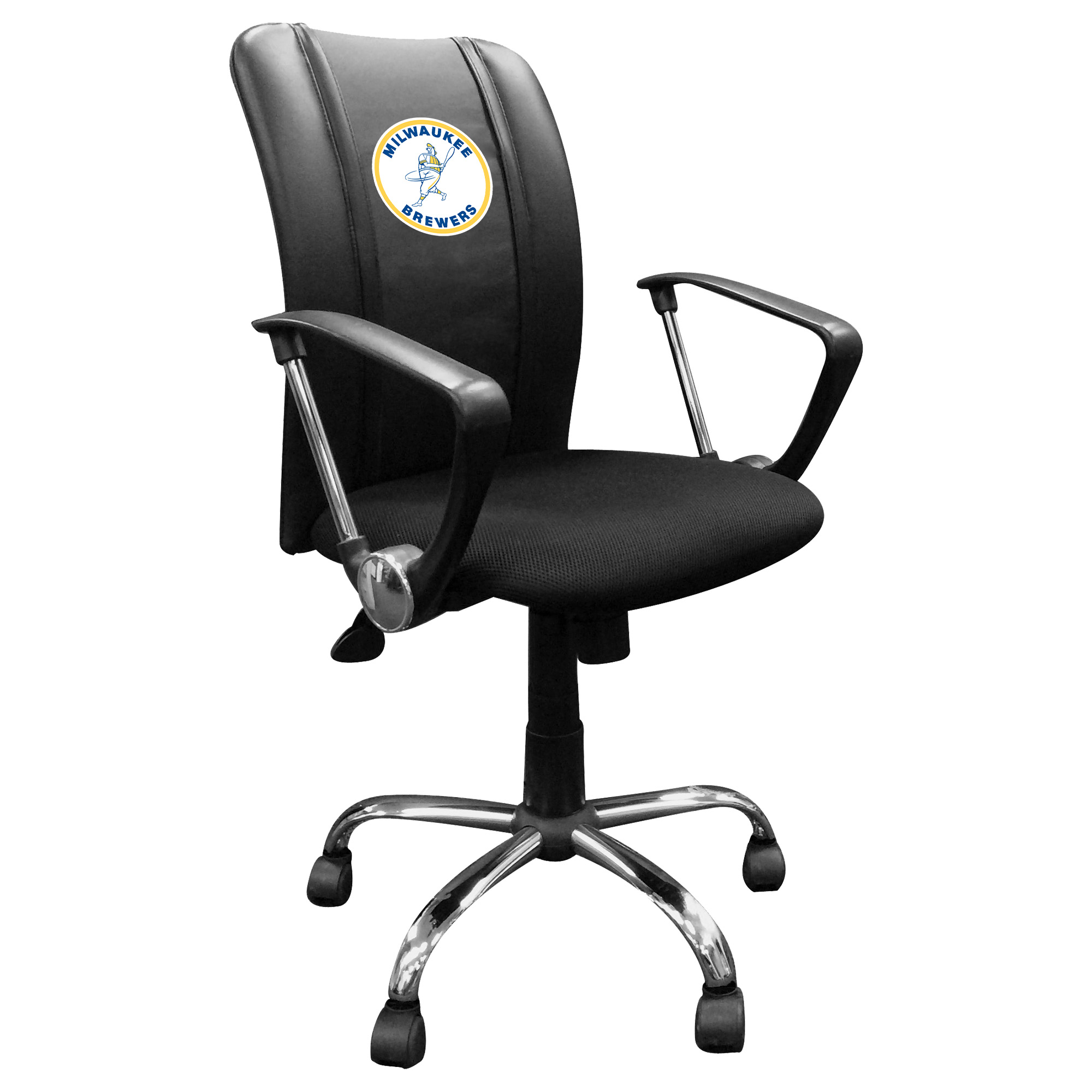 Black Milwaukee Brewers Team Logo Curve Task Chair - Image 2