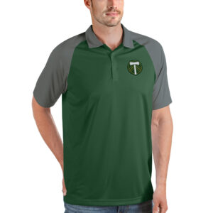Men's Antigua Hunter Green/Gray Portland Timbers Nova Polo
