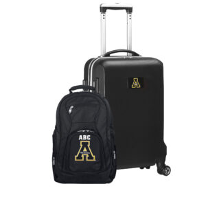 MOJO Black Appalachian State Mountaineers Personalized Deluxe 2-Piece Backpack & Carry-On Set