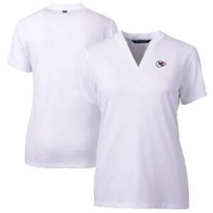 Women's Cutter & Buck White Kansas City Chiefs Forge Stretch Blade Polo
