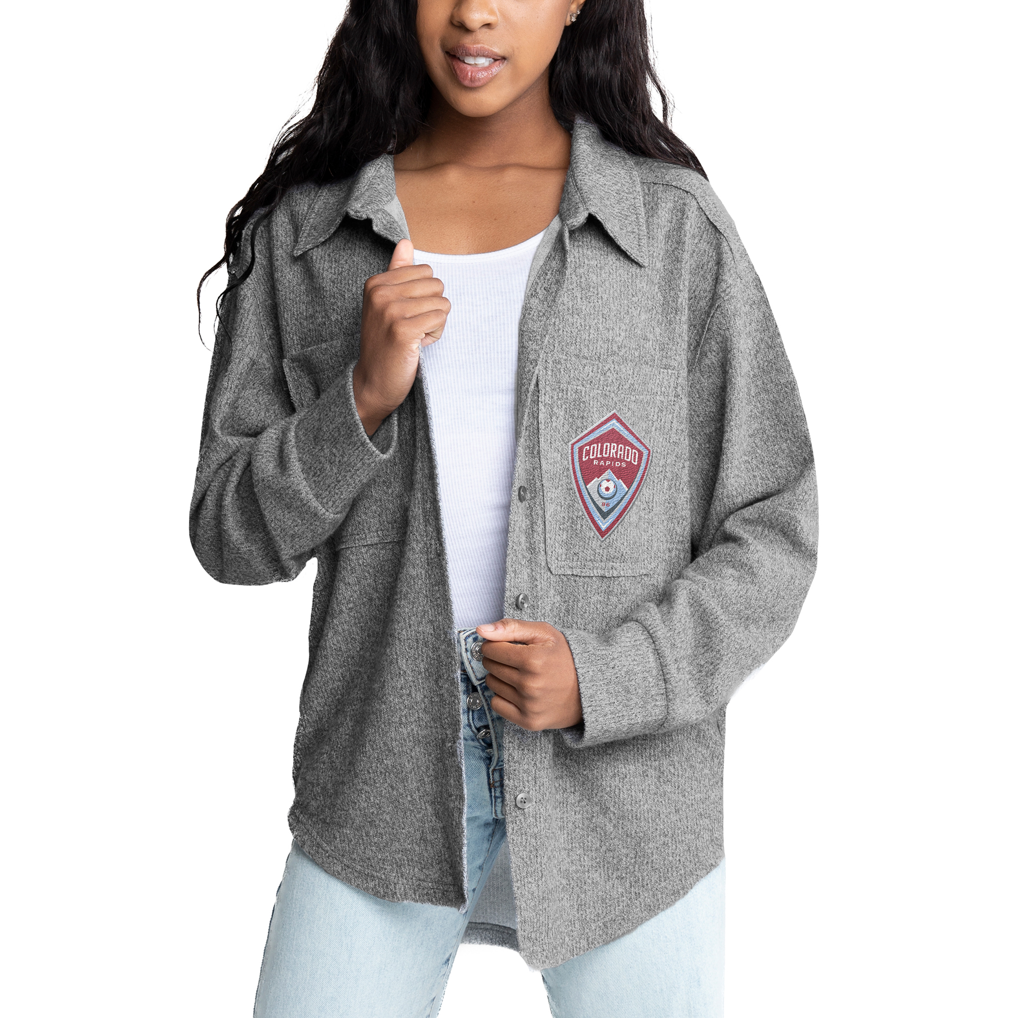 Women's Gameday Couture Heather Gray Colorado Rapids Button-Up Shacket
