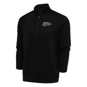Men's Antigua Black Cincinnati Bengals Team Logo Throwback Generation Quarter-Zip Pullover Top