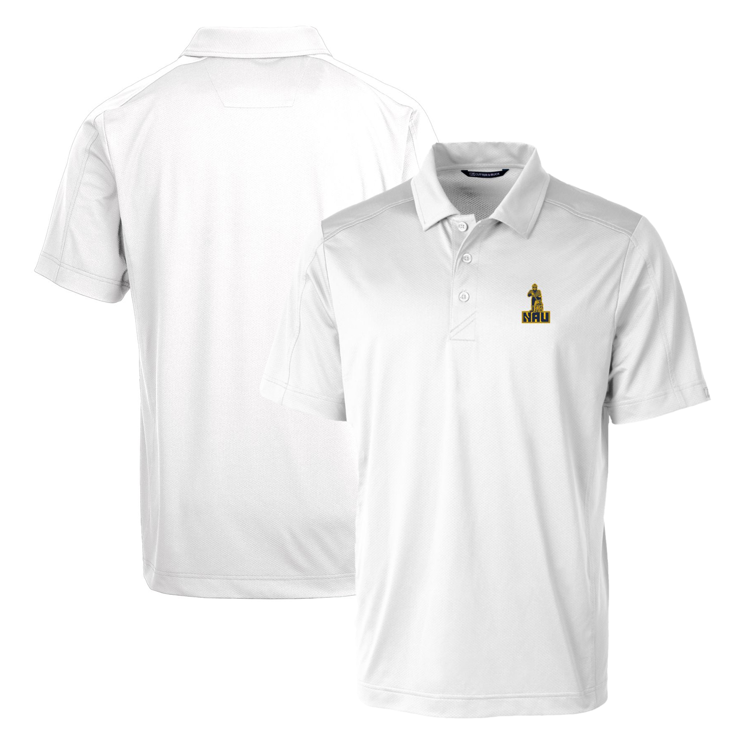 Cutter & Buck White Northern Arizona Lumberjacks Primary Team Logo Prospect Textured Stretch Polo - Image 2