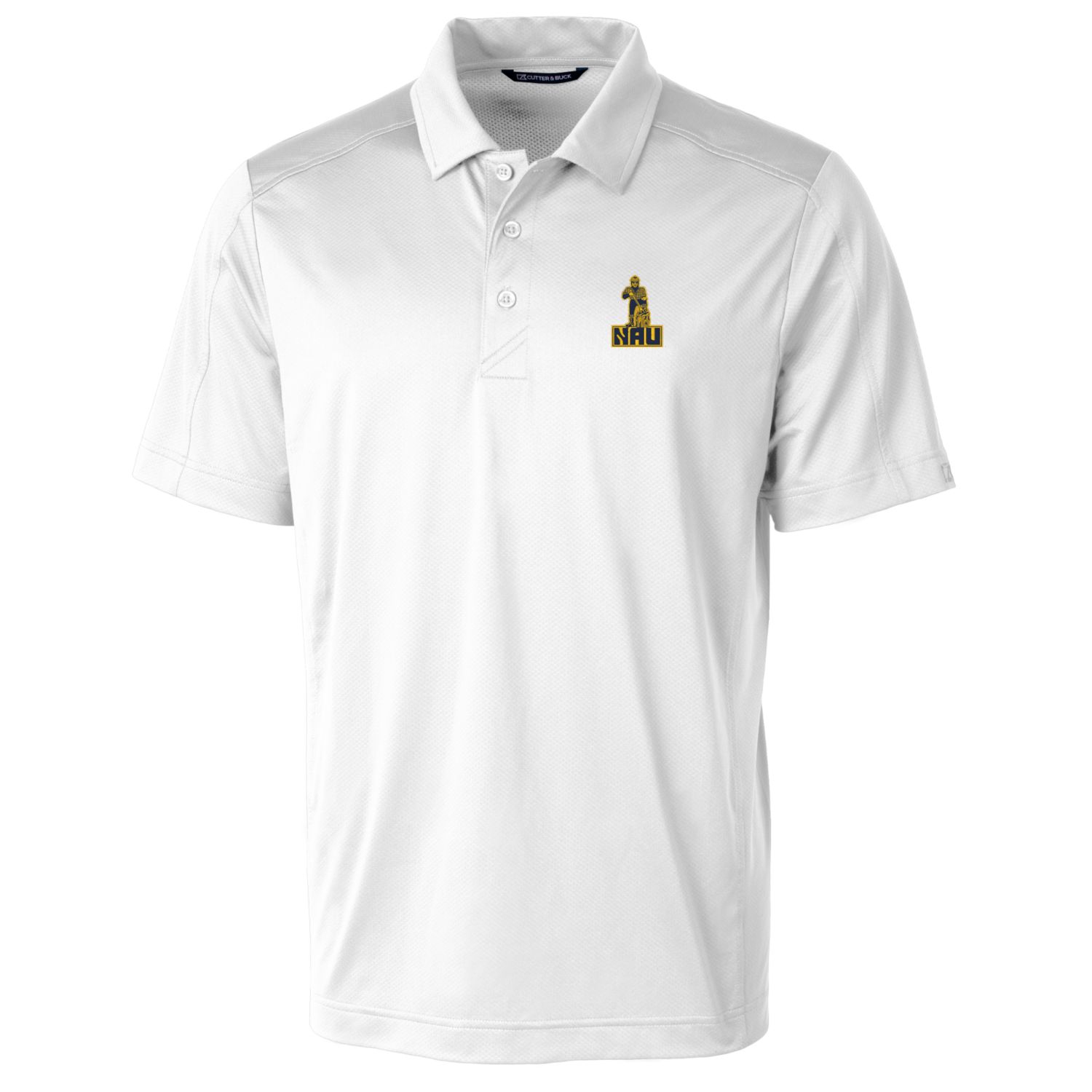 Cutter & Buck White Northern Arizona Lumberjacks Primary Team Logo Prospect Textured Stretch Polo - Image 3