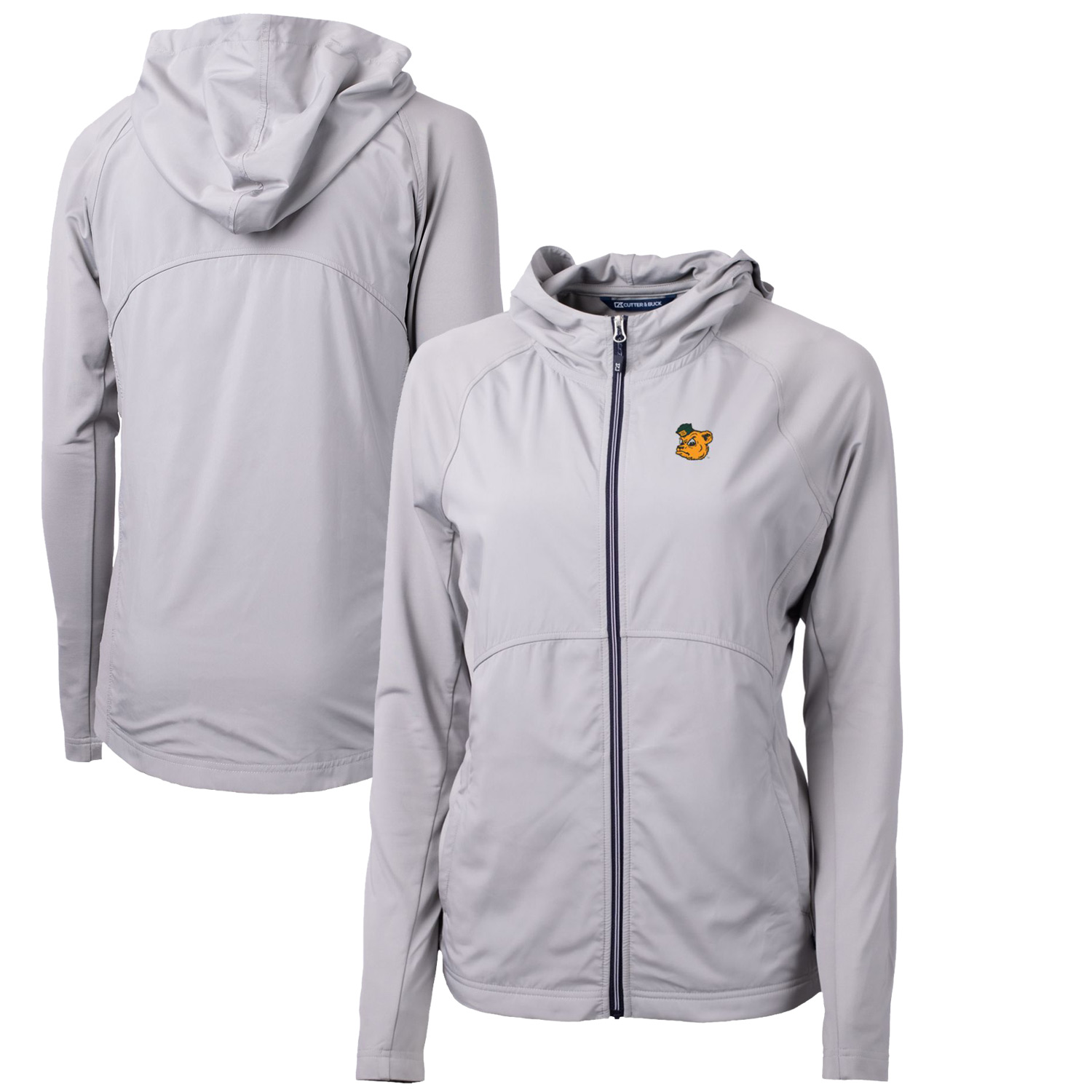 Women's Cutter & Buck Gray Baylor Bears Adapt Eco Knit Hybrid Recycled Full-Zip Hoodie - Image 5
