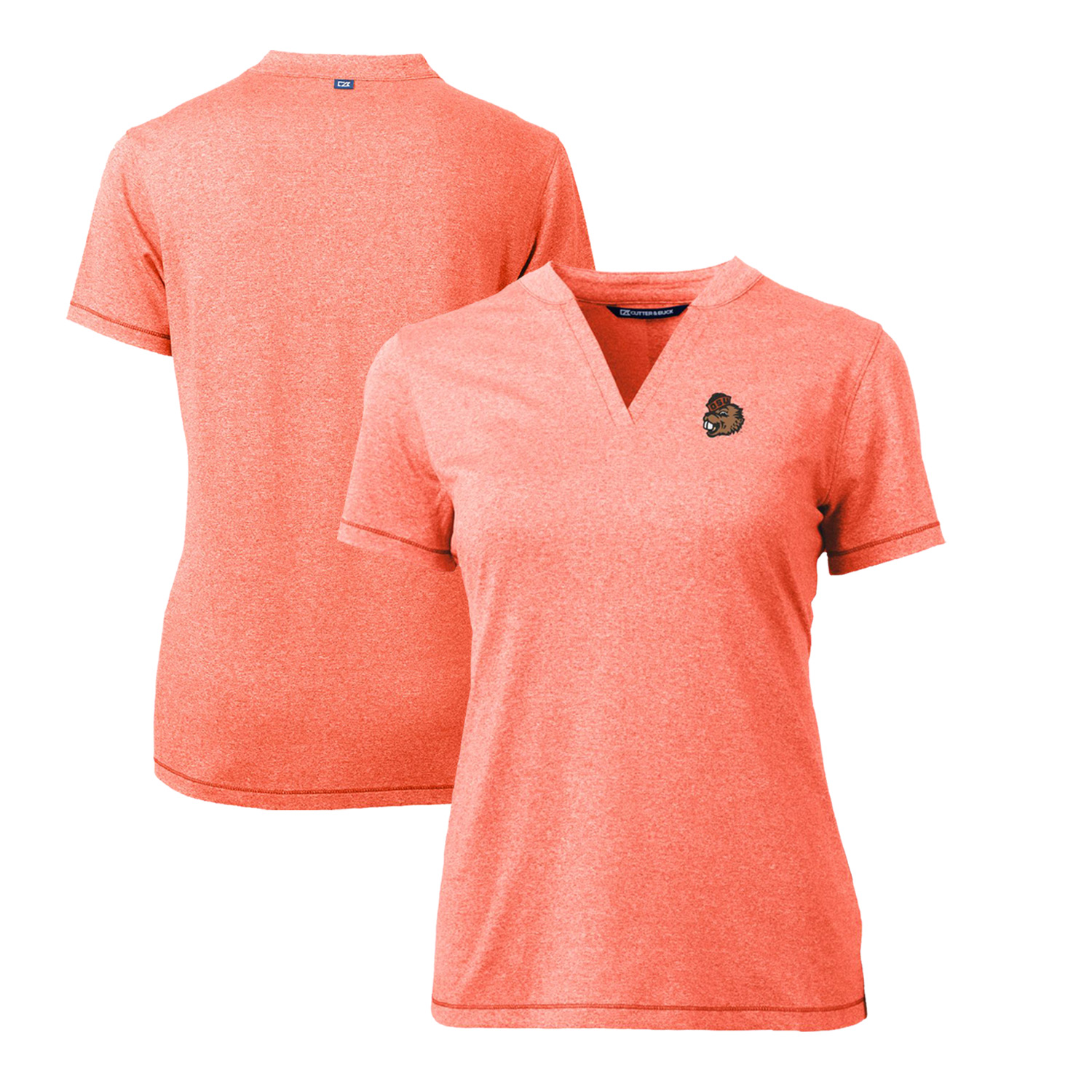 Women's Cutter & Buck Heather Orange Oregon State Beavers Forge Stretch Blade V-Neck Top - Image 8