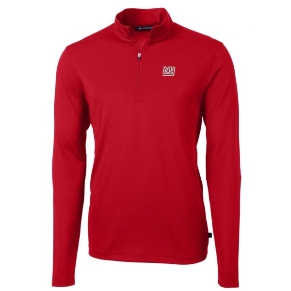 Men's Cutter & Buck Red New York Giants Throwback Logo Virtue Eco Pique Recycled Quarter-Zip Pullover Top - Image 6