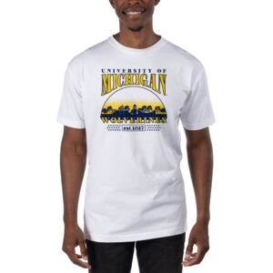 Men's Uscape Apparel White Michigan Wolverines T-Shirt