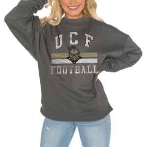 Women's Gameday Couture Charcoal UCF Knights Good Vibes Premium Fleece Drop Shoulder Pullover Sweatshirt
