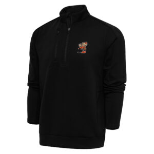 Men's Antigua Black Cleveland Browns Team Logo Generation Quarter-Zip Pullover Jacket