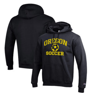 Men's Champion Black Oregon Ducks Soccer Icon Powerblend Pullover Hoodie