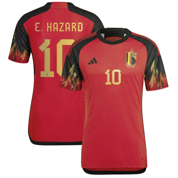 Men's adidas Eden Hazard Red Belgium National Team 2022/23 Home Authentic Jersey