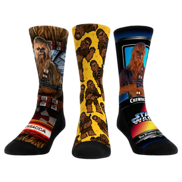 Unisex Rock Em Socks Chewbacca Star Wars Three-Pack Crew Socks Set