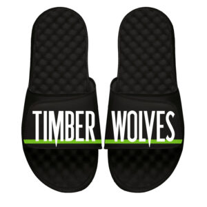 Men's ISlide Black Minnesota Timberwolves Statement Slide Sandals