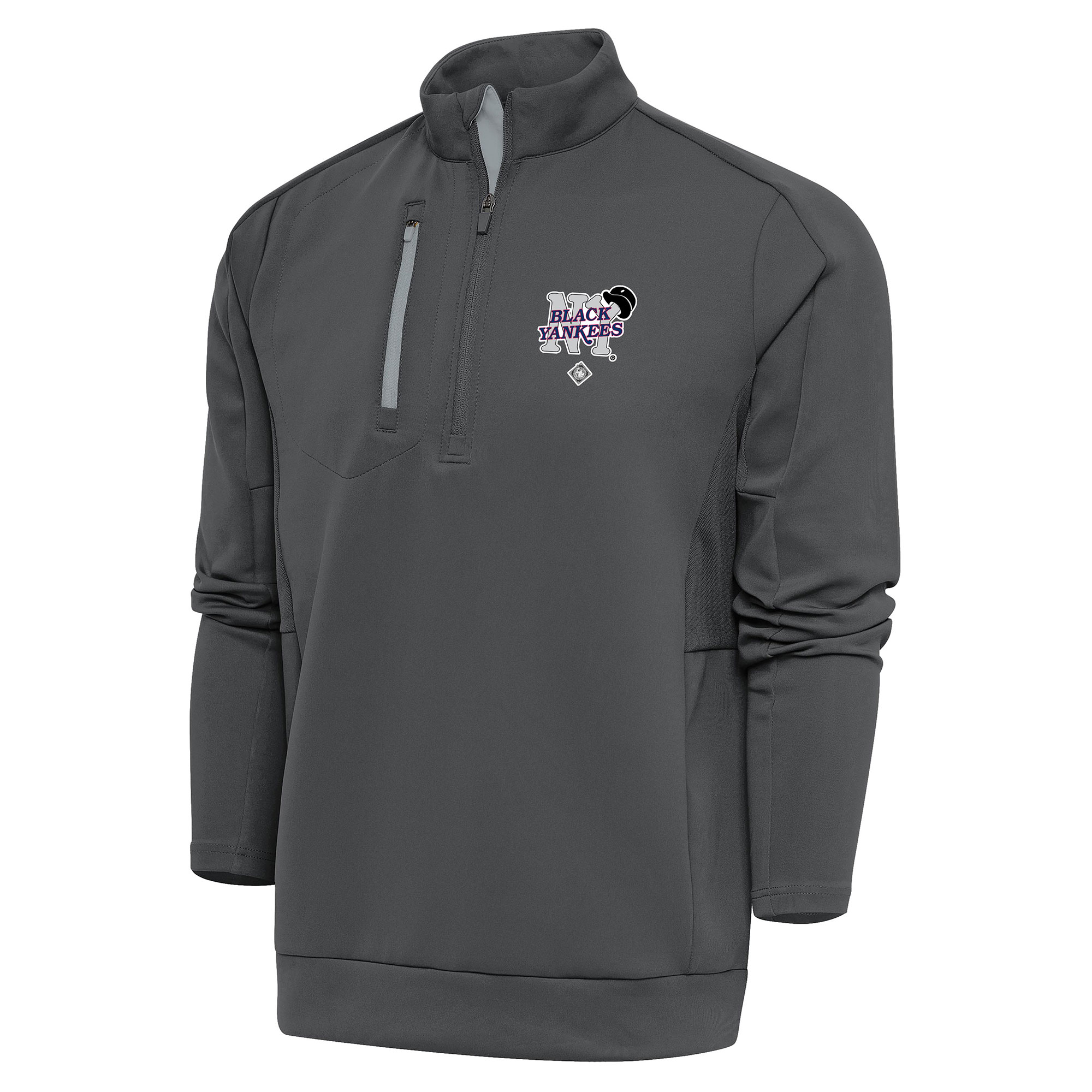Men's Antigua Charcoal New York Black Yankees Generation Quarter-Zip Pullover Top