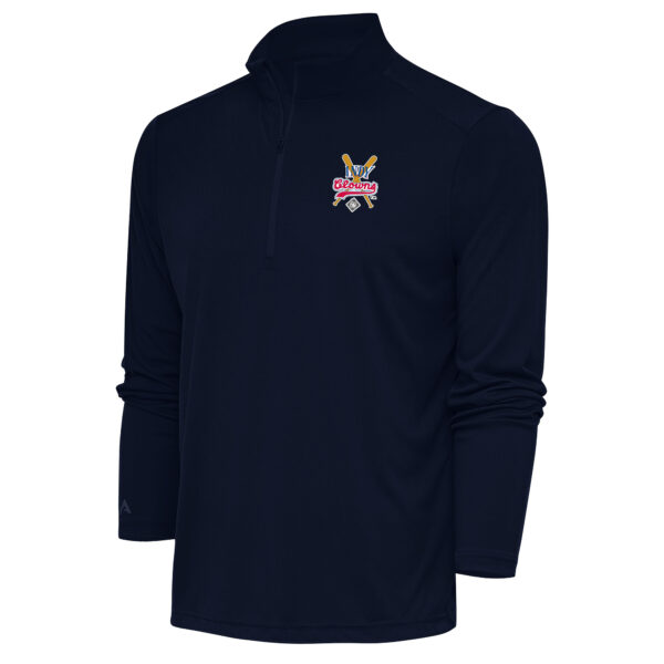 Men's Antigua Navy Indianapolis Clowns Tribute Quarter-Zip Pullover Top