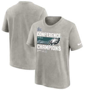 Youth Nike Gray Philadelphia Eagles 2022 NFC Champions Locker Room Trophy Collection T-Shirt