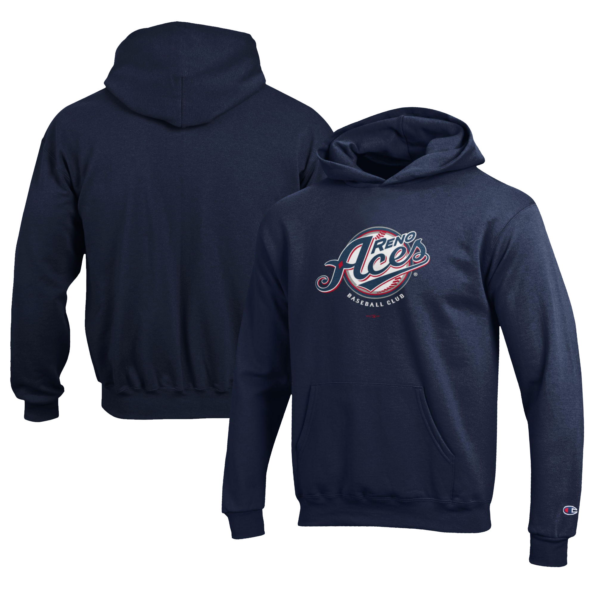 Youth Champion Navy Reno Aces Eco Powerblend Pullover Hoodie