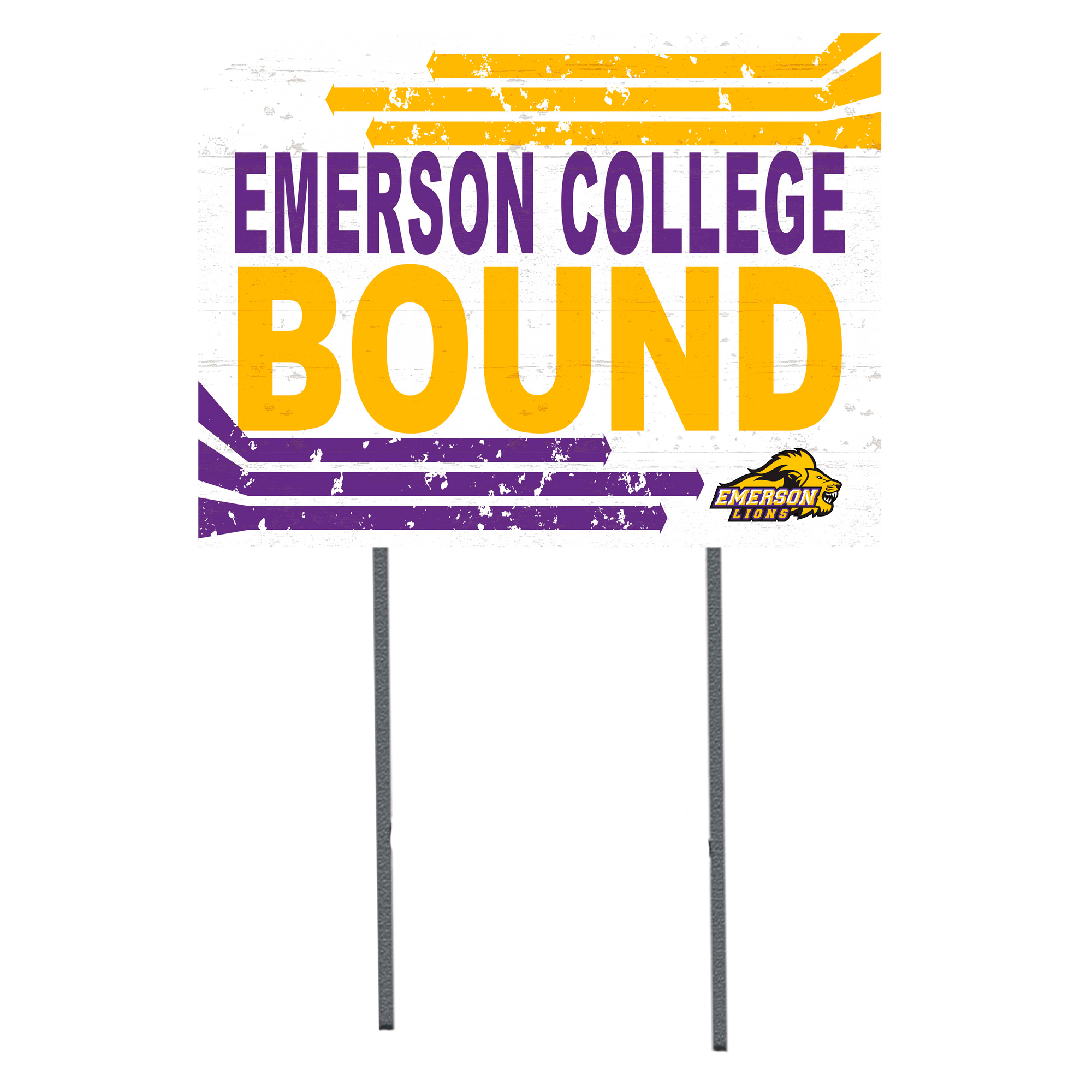 White Emerson College Lions 18" x 24" Bound Yard Sign - Image 2