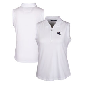 Women's Cutter & Buck  White Chicago Bears Helmet Logo DryTec Forge Stretch Sleeveless Polo
