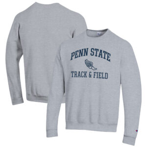 Men's Champion  Gray Penn State Nittany Lions Track & Field Icon Powerblend Pullover Sweatshirt