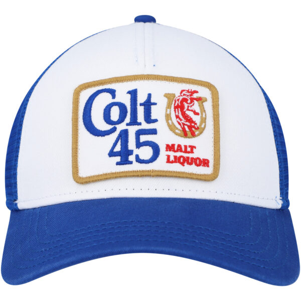Men's American Needle White/Blue Colt 45 Valin Trucker Snapback Hat - Image 7