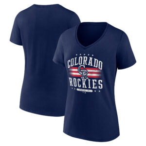 Women's Navy Colorado Rockies Americana Team V-Neck T-Shirt