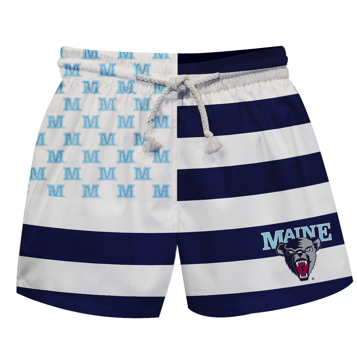 Toddler Vive La Fete Navy/White Maine Black Bears Flag Swim Trunks