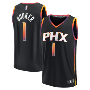 Youth Fanatics Devin Booker Black Phoenix Suns Fast Break Player Jersey - Statement Edition
