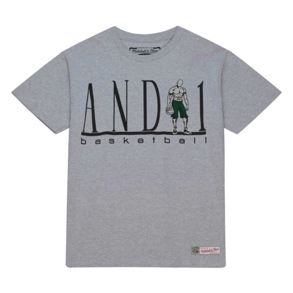 Men's Mitchell & Ness Heather Gray And 1 Basketball T-Shirt - Image 8