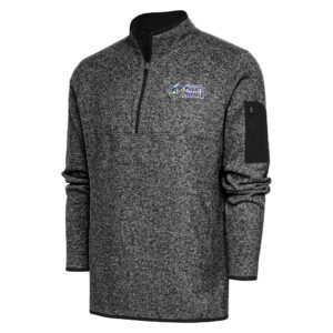 Men's Antigua  Heather Black Fort Myers Mighty Mussels Big & Tall Fortune Quarter-Zip Pullover Jacket