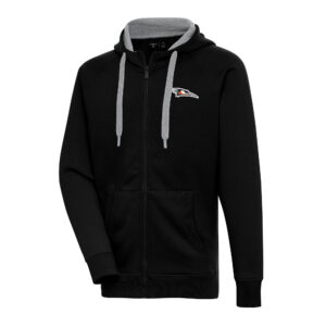 Men's Antigua  Black Delmarva Shorebirds Victory Full-Zip Hoodie