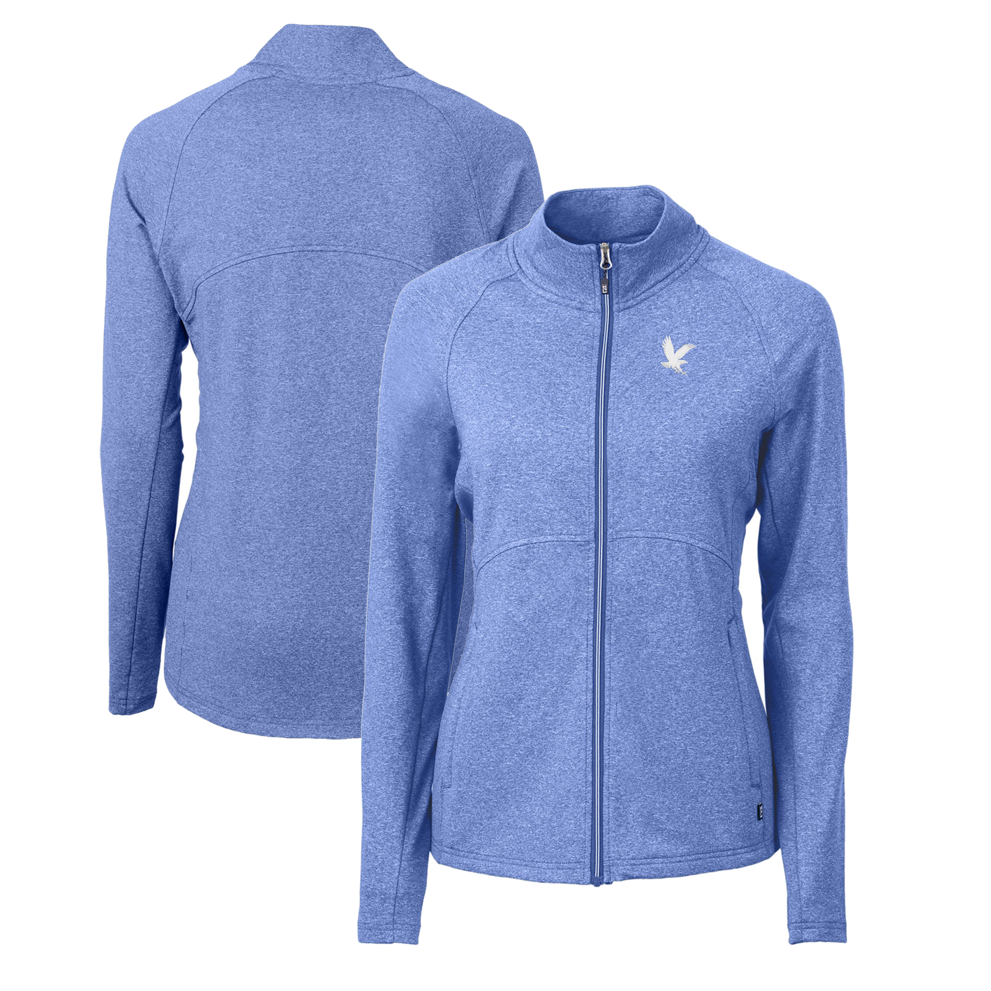 Women's Cutter & Buck Heather Royal Embry Riddle Eagles Adapt Eco Knit Heather Recycled Full-Zip Jacket - Image 2
