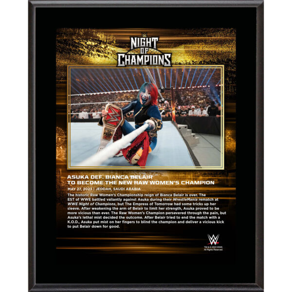 Asuka WWE 10.5" x 13" 2023 Night of Champions Sublimated Plaque