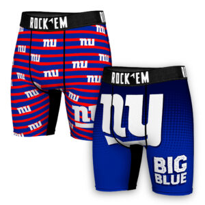 Men's Rock Em Socks Royal New York Giants Two-Pack Mascot Slogan Boxer Briefs
