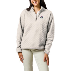 Women's League Collegiate Wear  Cream Arizona Wildcats Highland Quilted Quarter-Zip Pullover Top