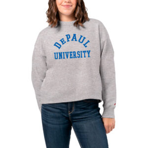 Women's League Collegiate Wear  Ash DePaul Blue Demons 1636 Boxy Pullover Sweatshirt