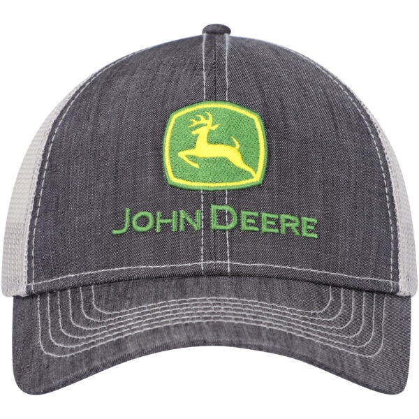 Men’s Charcoal John Deere Trucker Adjustable Hat - Image 7