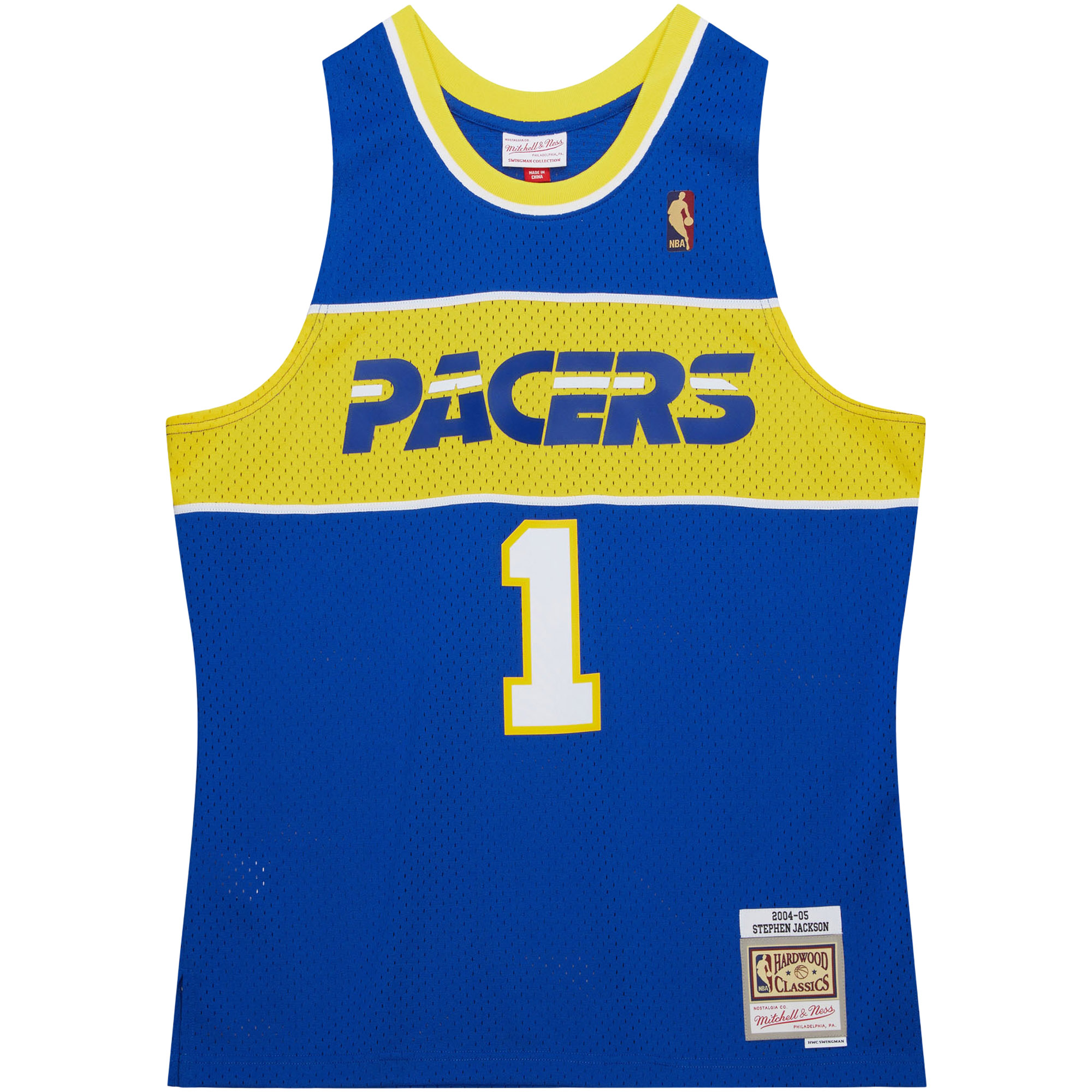Men's Mitchell & Ness Stephen Jackson Royal Indiana Pacers 2004/05 Hardwood Classics Swingman Jersey - Image 8