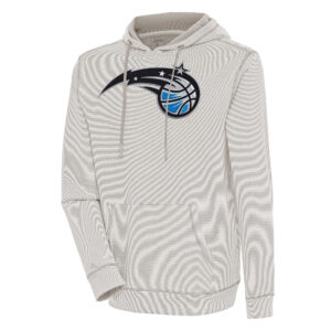 Men's Antigua  Oatmeal Orlando Magic Axe Bunker Tri-Blend Pullover Hoodie