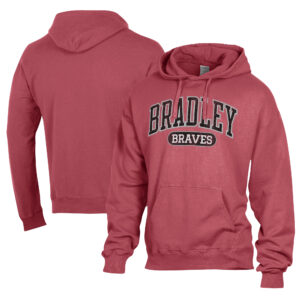 Men's Comfort Wash  Red Bradley Braves Lightweight Fleece Pullover Hoodie