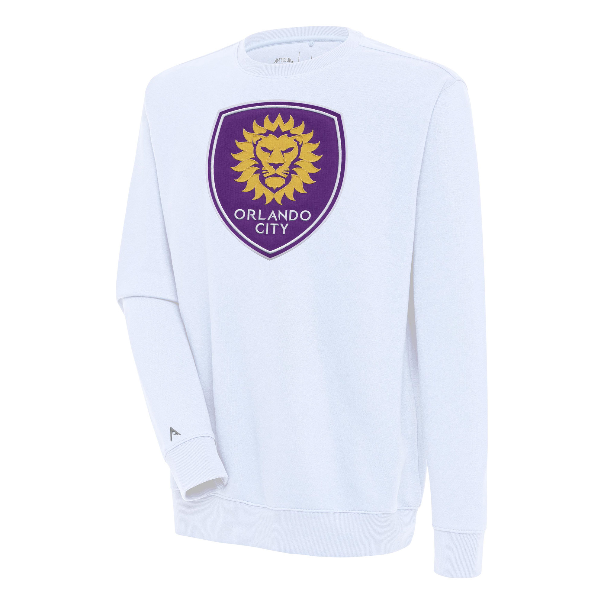 Men's Antigua White Orlando City SC Victory Pullover Sweatshirt